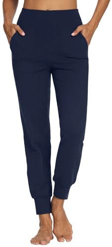 MOVE BEYOND Pantalon de Jogging Femmes avec 4 Poches Sport Yoga Gym Joggeur, Bleu, XS