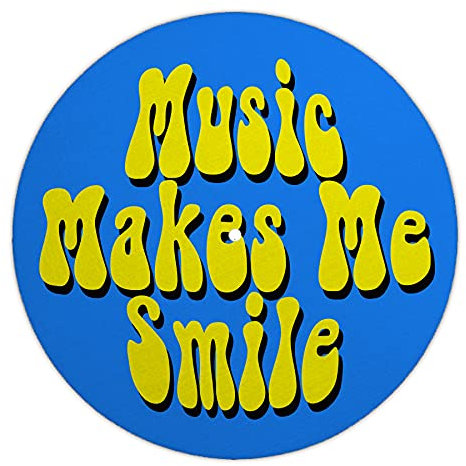 Next Ferry - Slipmat - Musik makes me smile - Plattenspieler Matte aus Filz - Slipmats für Dj's - Plattentellerauflage für alle Plattenspieler Turntables - gedruckt in Deutschland
