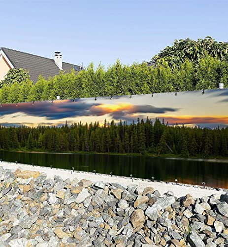 MyMaxxi Zaunbanner Sichtschutz - Sonnenaufgang über dem Herbert See - Abdeckung für Terrasse Zaun - Windschutz Sonnenschutz Blickdicht - Zaunverkleidung wetterfest Sichtschutz Zaun - Verkleidung -