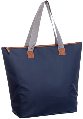 Brandsseller Kühltasche 30 Liter ca.40x50x20 cm Faltbare Einkaufstasche Thermo-Shopper Strandtasche mit Isolierung für Lebensmittel Reißverschluss - Dunkelblau