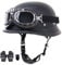 Motorrad Helm, Vintage Style Jet-Helmhalbhelm mit Schutzbrille, DOT/ECE Zertifiziert Antikollisions-Schutzhelm, Rollerhelm für Erwachsen Damen Herren, für Bike Scooter (55~64CM)