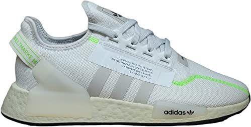 adidas Men's NMD R1 V2 Casual Shoes (White/White/Lime, 13)