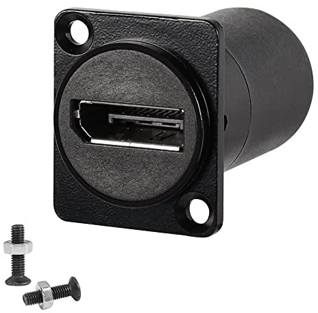 QIANRENON DP1.4 Panel Montage Adapter Anschluss 8K@60HZ Displayport DP Buchse auf Buchse Panel Gerade Koppler, D-Type/XLR Panel Montage, für HD Digital Audio/Video Multimedia Signalübertragung