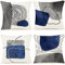 ZWJD Kissenbezug 50x50 4er Set Outdoor Kissen Dekokissen Leinen Kissenhülle Kissenbezüge Geometrische Muster Kissenhüllen für Sofa Wohnzimmer Zierkissen 50x50 A082-20