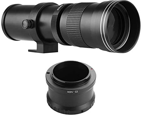 Andoer Objectif d'appareil photo MF Super téléobjectif F / 8.3-16 420-800 mm avec bague d'adaptation NEX universelle filetage 1/4 de rechange pour appareil photo Sony NEX E-Mount
