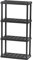 IRIS USA 5-stöckiges Regal, 185.4 cm Feste Höhe, großes Aufbewahrungsregal für Zuhause, Garage, Keller, Schuppen und Waschküche, hergestellt aus recycelten Materialien, schwarz