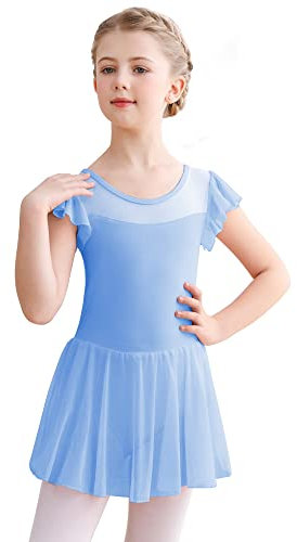 Aiseyi Ballettkleidung Mädchen Ballettkleid Kurzarm Ballett Trikot Baumwolle Ballett Tutu Ballettanzug Balettkleider Tanzkleid
