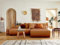 Lisa Design Onyx – modulare 4-Sitzer Wohnlandschaft Ecksofa beidseitig montierbar – aus Stoff Rostfarben