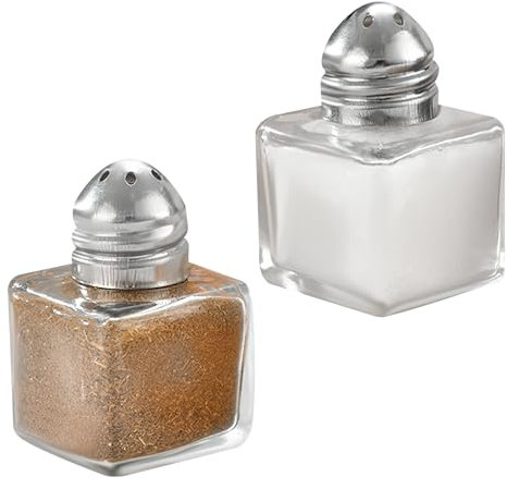 TNSLAND Mini salero de cristal, 2 unidades Salty Box5 ml, extrapequeño, con tapa para fiambrera de viaje, camping, bento