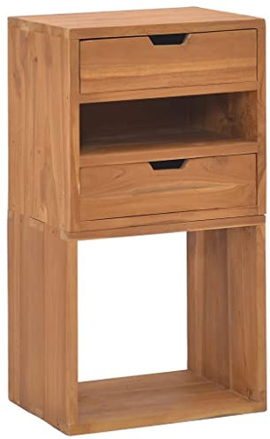 MNISDFL Garderobenschränke Wohnzimmer Sideboard Zimmermöbel Beistellschrank 40x30x76 cm Teak Massivholz
