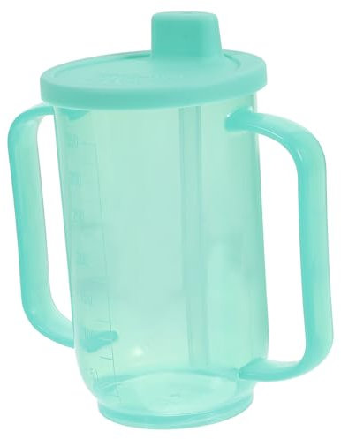 FONDOTIN Nursing Liquid Food Cup for Elderly with Choking Straw and Leak Proof Design Ergonomic Grip Adult Drinking Cup for Bedridden Care