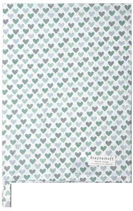 Krasilnikoff - Geschirrtuch Konfetti Hearts, Herzen (Green)