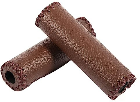 Hominas Fahrradgriffe Kunstleder, 1 Paar Fahrrad Lenkergriffe Leder Fahrradgriffabdeckung DREI Farben Fahrradlenker Leder Retro Griffabdeckung Fahrradzubehör