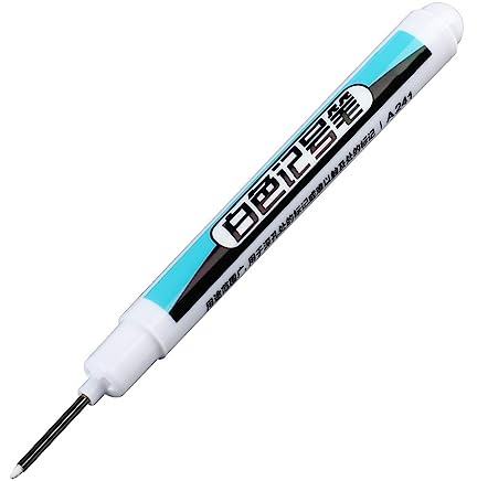 4 Stück Marker auf Ölbasis, lange Nase, schnell trocknende Lackstifte, weiße Marker, Permanentmarker für Metall, Glas, 4 Stück weiße Marker, ölbasierte Farbstifte, lange Spitze, Marker für Steinmetall
