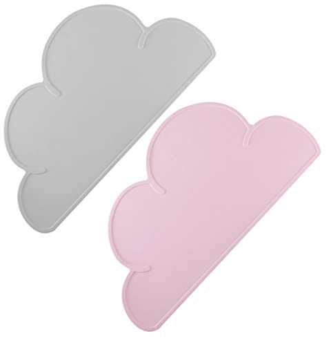 Mikinona 2stücke Silikon-tischset Mit Cartoon-Wolken- Wärmeisoliert Für Junge Mädchen- Zu Hause Und Unterwegs