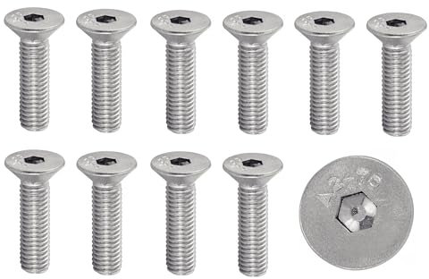 Viti in acciaio inox M4 x 12 mm a testa svasata BTR Ø 4 x 12 mm | M4 x 12 mm FHC chiave a brugola (chiave a brugola) | acciaio inossidabile A2-70 (V2A/304) | ISO 10642 / DIN 7991: set da 5 pezzi
