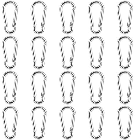 20PCS Carabiner Clips Snap Hooks, Aluminum Carabiner Keychain, Small Carabiner Clips for Keys, Karabiner Keyring Clip Snap Hook for Backpack Dog Leash Fishing Camping Awning, Not for Climbing(4.6cm)