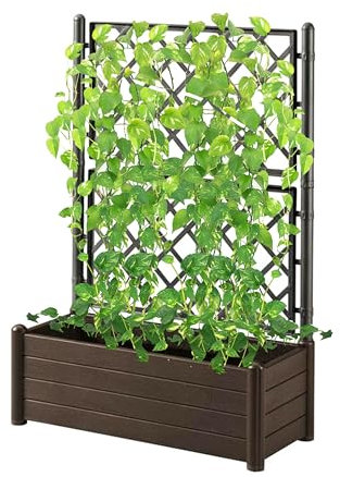 NG NICCOLAI FIORIERA DA ESTERNO IN PLASTICA CON SPALLIERA RETTANGOLARE O QUADRATA VARI COLORI - MADE IN ITALY (MARRONE MOKA, RETTANGOLARE (100X43X142(H) CM))