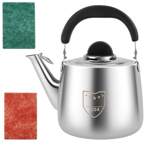 3L Whistling Kettle Stainless Steel Thickened Whistling Tea Kettle Large Volume Capacity Kettle with Curved Handle Fast Boil Whistling Kettle for Gas Hob Induction Hob