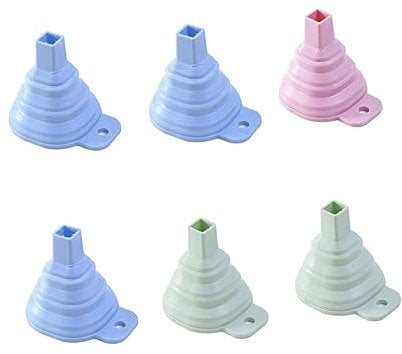 OKUMEYR 6pcs Silicone Strainer Funnel Kitchen Funnel Collapsible Mushroom Folding for Home Use Random Color