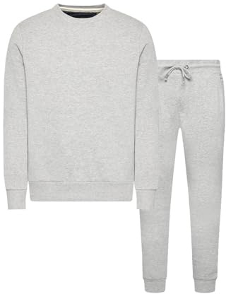 BRAVE SOUL Blank Tracksuit Sweatshirt & Joggers Set-Light Grey-XX-Large