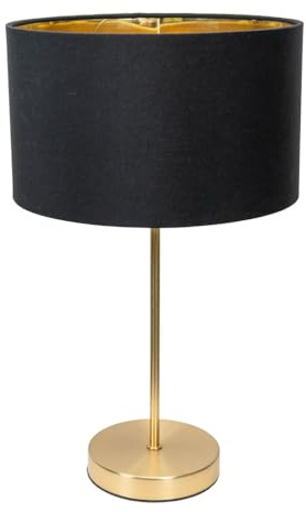 ValueLights | Charlie Gold Stem Table Lamp with Black & Gold Inner Shade & Warm White Bulb | Table Lamps, Home Décor & Improvement Essential
