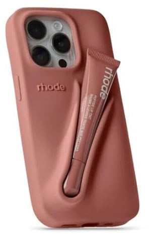 Multi-Function Phone Case for iPhone 15 Pro & 15 Pro Max in including Expresso and Pink – Silicone Cover with Built-in Lip Balm Holder (Toast, iPhone 16 Pro Max)