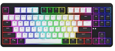 HATOR Rockfall 3 TKL Wireless Gaming Keyboard - Hot-Swap, RGB, Gasket Mount, 4000 mAh Battery, 2.4GHz/Bluetooth/USB, PBT Keycaps, QMK/VIA, US/ANSI Layout, Mac/Windows/Linux