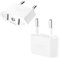 KUKUPOW 2 pezzi Adattatori da Viaggio USA, Adattatore Spina USA-Europa, Spina USA a 2 Pin Euro Italia US Plug Adapter Socket, Adattatore UE per Dispositivi Americani(Bianco)