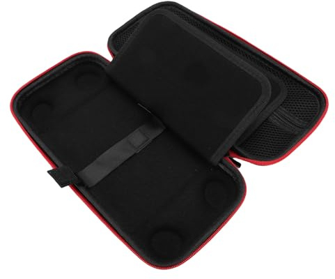 Fabater Reisetasche Fit für 2 2025 mit 24 Spielkarten-Slots, Eva Hard Shell Game Console Travel-Beutel, Bequemer Griff für das Spielen des Geters, Ideal für das Pendeln oder Ausflüge (Rot)