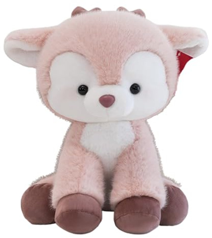 champracer Elch Kuscheltier, Kuscheltier Weihnachts,Cartoon Rentier Pflaumenhirsch Plüschpuppe,Weihnachts-Elchpuppe,für Weihnachtsdekoration, Weihnachten Geschenk (20cm,Rosa)