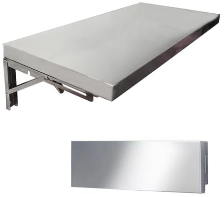 Generisch Wandtisch Klappbar Edelstahl, Klapptisch Wandmontage Für Kleine Räume Waschküche, Wandklapptisch Computertisch Faltbarer, Hängender Arbeitstisch(120x40cm/47x16in)