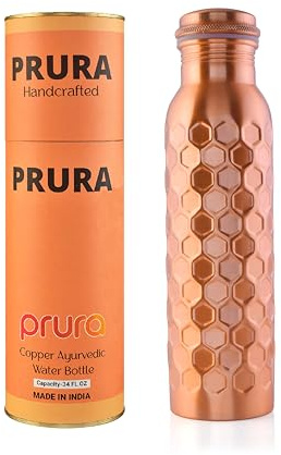 PRURA Copper Water Bottle A Leak Proof Ayurvedic Pure Copper Vessel