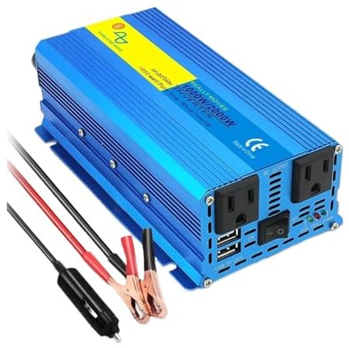 Transformateur Tension Onduleur 12V 24V pour Voiture 110V Convertisseur Tension À Onde Sinusoïdale 60Hz Double Port USB 2 Prises Américaines pour Camping-Cars Camions Inverter(24V,2000W 60Hz US)