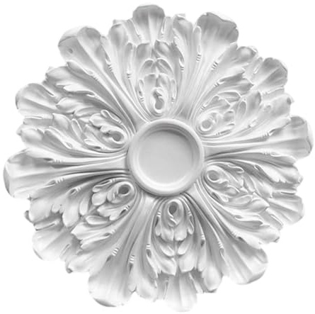 NonMiFyR Deckenrosette PU Lichtverkleidung Dekorelement für Deckenlampen mit Stilvollem Europäischem Muster Und Stabiler Fertigung für Modernisierung, Durchmesser 35cm
