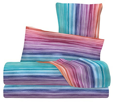 Fantasy Italian Bed Linen Bettwäsche, Rainbow, Kleine doppelte, Mikrofaser, Regenbogen