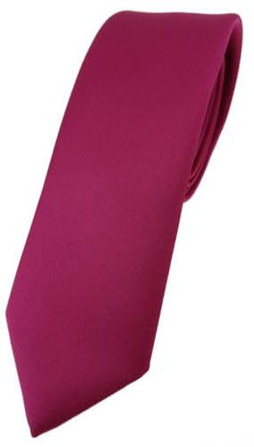TigerTie Herren Krawatte – schmale 5,5 cm Krawatte in rosa magenta einfarbigem Design, ideal für Geschäftstermine, festliche Anlässe und die Freizeit