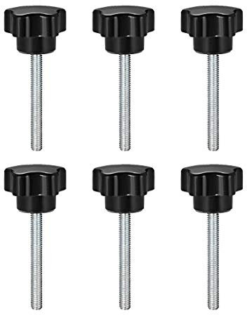 sourcing map 6Stk Stern Knöpfe Griffe M6 x 60mm Außengewinde Stahl Zinklegierung Bolzen Ersatz PP de