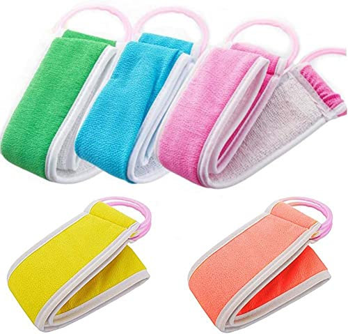 3pcs Loofahs Gommage Arrière Loofah Exfoliant Pour Douche Double Face Sangle De Récurage Corps Éponge De Bain