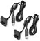 Lot de 2 câbles de charge pour Xbox 360 et manettes de jeu sans fil Slim Noir