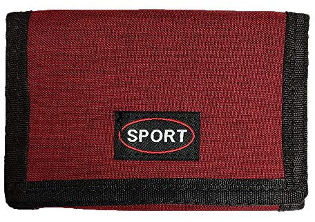 LOLUNA® Portefeuille Scratch en Toile, Porte Monnaie, Billet, Carte, Identité, Permis et Doublure résistante (Bordeaux)