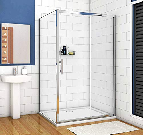 Aica Sanitär Duschabtrennung Duschkabine Eckkabine 140x90cm Duschtür Schiebetür H190cm