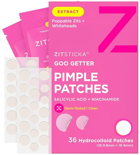 ZitSticka Pimple Patches for Face, Hydrocolloid Spot Patches, 36 Count | Fast-acting spot patches for face to cover zits and blemishes. Effective hydrocolloid patches for clear skin.