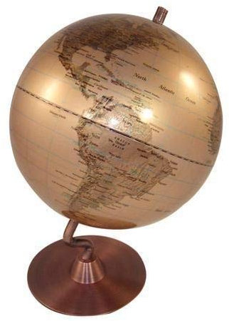 DRW Globus Gold und Kupfer 25 cm