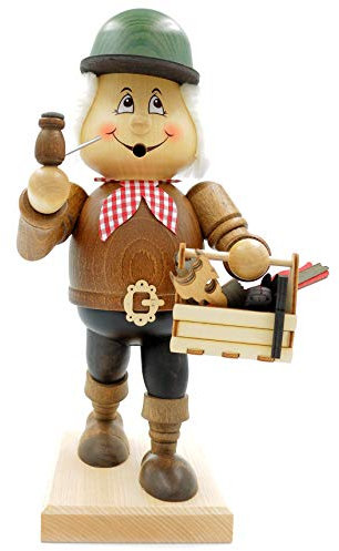 Kuhnert - Original Erzgebirgische Holzkunst Räuchermann Räucherfigur Wichtel 31cm - Handwerker