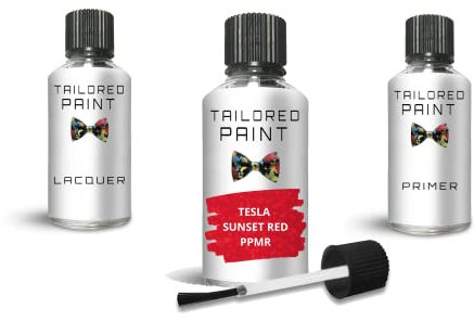 Tailored Paint Touch Up Paint Bottle Stone Chip Scratch Repair For Tesla Model 3 Red Multi-Coat PMMR (Touch Up Paint, Lacquer + Primer)