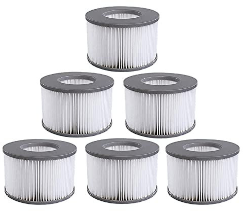 Mscomft Ersatzfilter für MSPA Whirlpoal Ersatz Filter Filterkartusche Wasserfilter,Filter für Whirlpoal, für heiße U-Boote und Spa, für aufblasbare Pools - Wasserfilter Modell ab 2020 (6pcs)