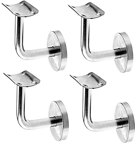 4 Piezas Soporte Pasamanos Inox Soporte Pasillo de Barandilla De Escalera Inox para Escaleras Soporte Ara Barandilla Plata Soportes de Pasamanos para Pasamanos Montados En La Pared (60 X 60 Mm)