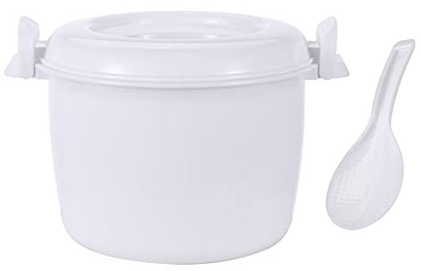 TiaoBug Mikrowellen Reiskocher Dampfer topf schnell Reis kochen Dampfgarer Küchenhelfer Weiß 1,8L 2,6L Weiß A S