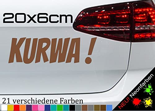 KURWA! Aufkleber Polnisch Russisch Böse Schimpfwort JDM Spruch Sticker 20x6cm in 21 Farben